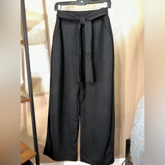 iris Pants - Large Black Wide Leg Dress Pants